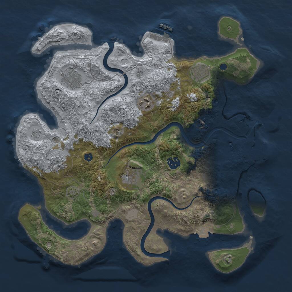 Rust Map: Procedural Map, Size: 3450, Seed: 78471373, 13 Monuments