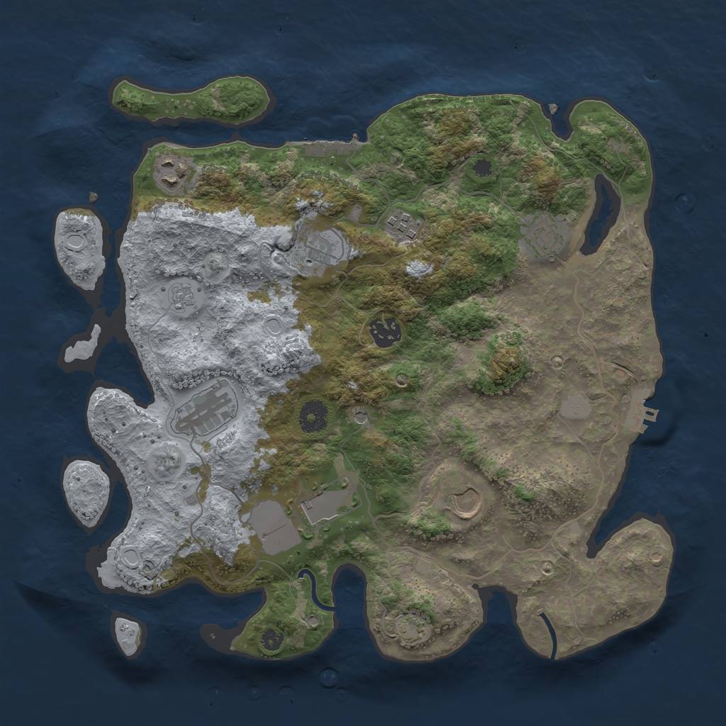 Rust Map: Procedural Map, Size: 3500, Seed: 546581324, 16 Monuments