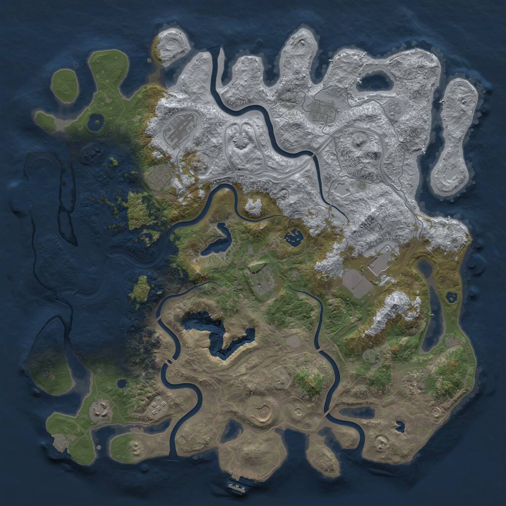 Rust Map: Procedural Map, Size: 4400, Seed: 62121732, 16 Monuments