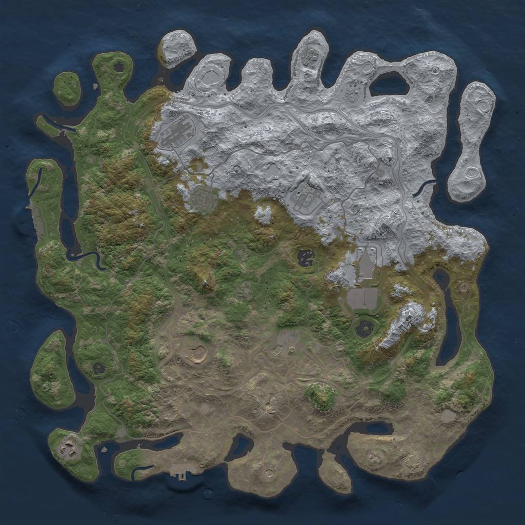 Rust Map: Procedural Map, Size: 4400, Seed: 62121732, 17 Monuments