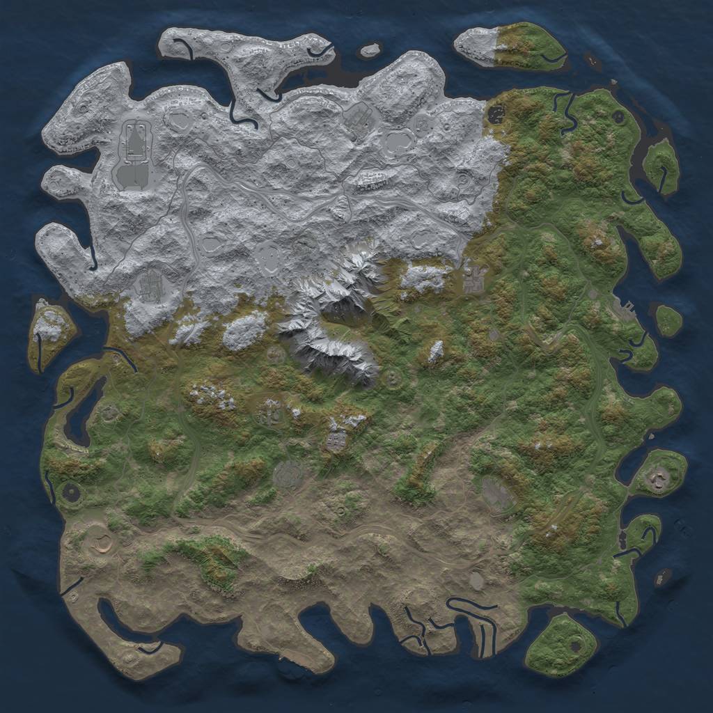 Rust Map: Procedural Map, Size: 6000, Seed: 1532, 19 Monuments