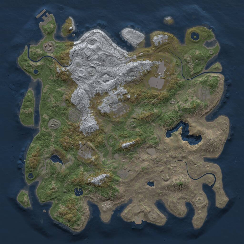 Rust Map: Procedural Map, Size: 4250, Seed: 818827743, 14 Monuments