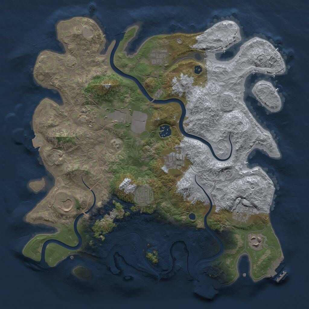 Rust Map: Procedural Map, Size: 3700, Seed: 67398286, 16 Monuments