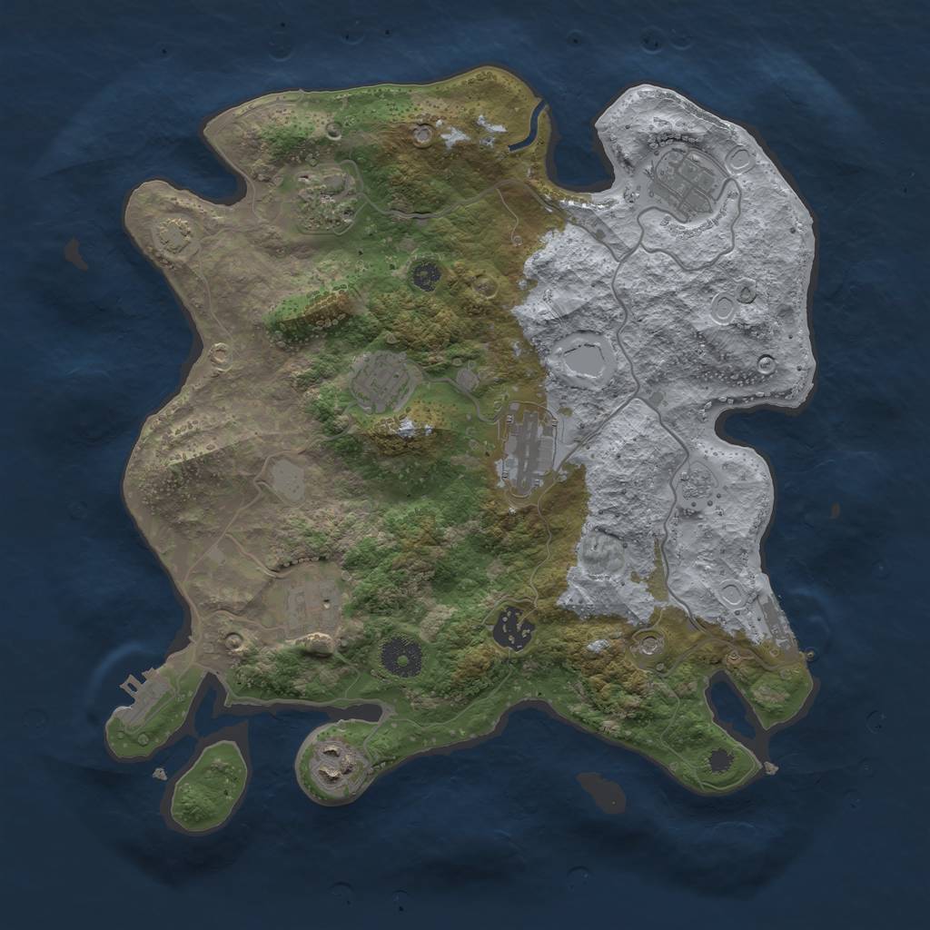 Rust Map: Procedural Map, Size: 3400, Seed: 27679887, 15 Monuments