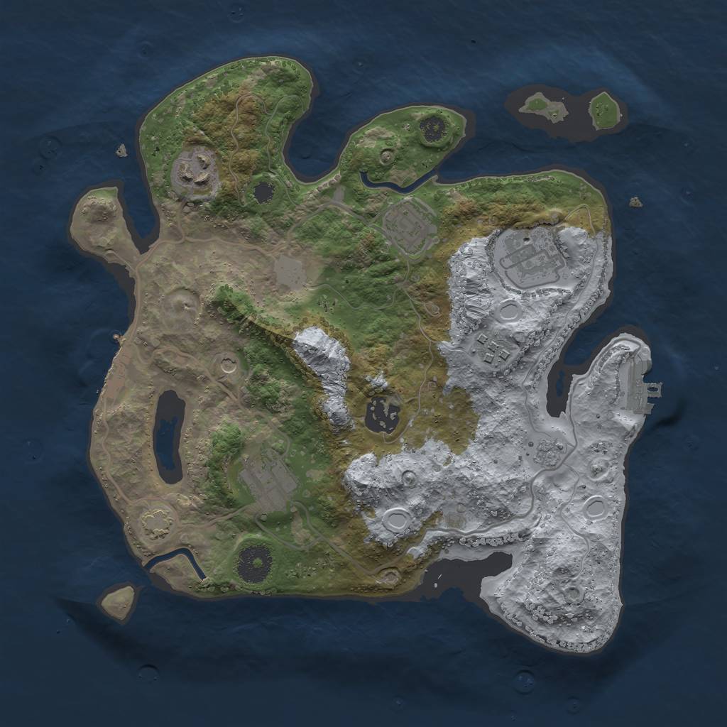 Rust Map: Procedural Map, Size: 3000, Seed: 6712084, 14 Monuments