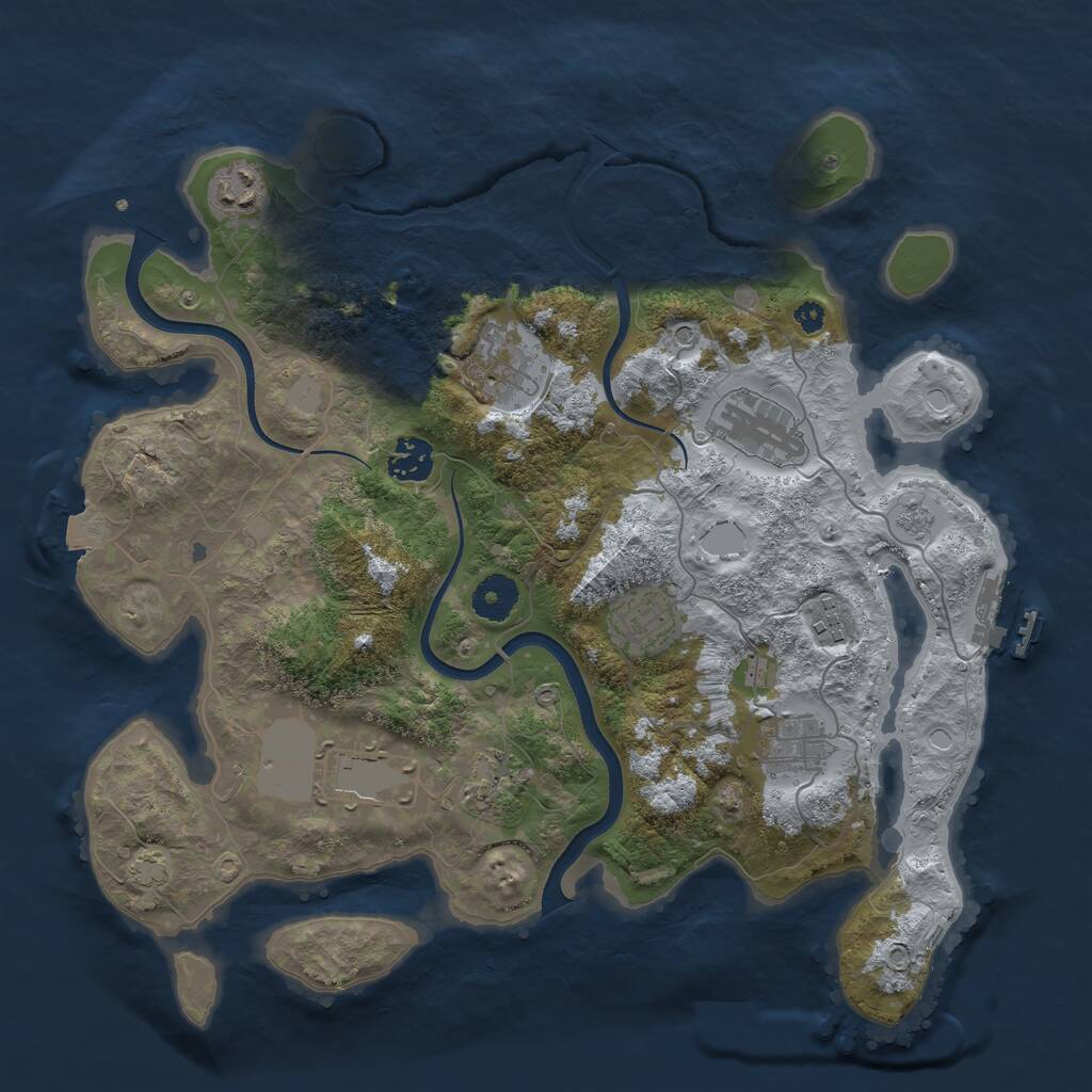 Rust Map: Procedural Map, Size: 3600, Seed: 80150089, 14 Monuments