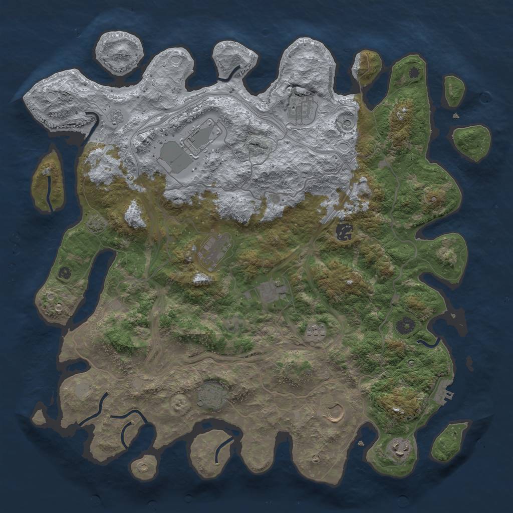 Rust Map: Procedural Map, Size: 4250, Seed: 35958571, 16 Monuments