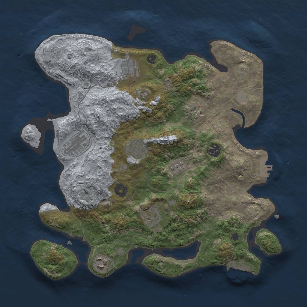 Rust Map: Procedural Map, Size: 3400, Seed: 81690228, 15 Monuments