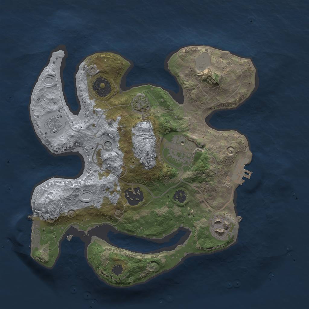 Rust Map: Procedural Map, Size: 2500, Seed: 133125, 11 Monuments