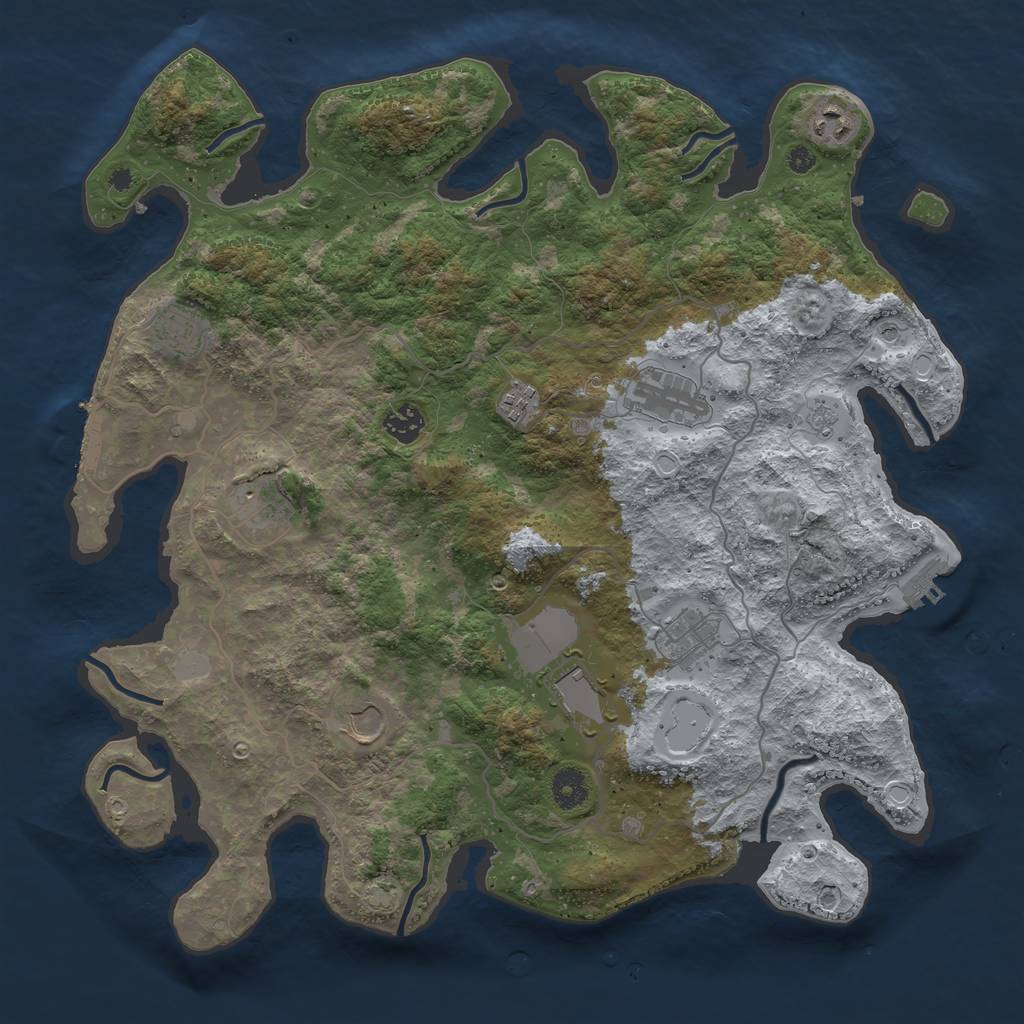 Rust Map: Procedural Map, Size: 4000, Seed: 18784705, 17 Monuments