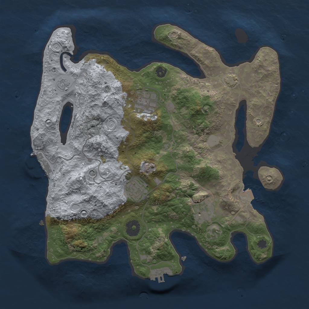 Rust Map: Procedural Map, Size: 3000, Seed: 591791623, 11 Monuments