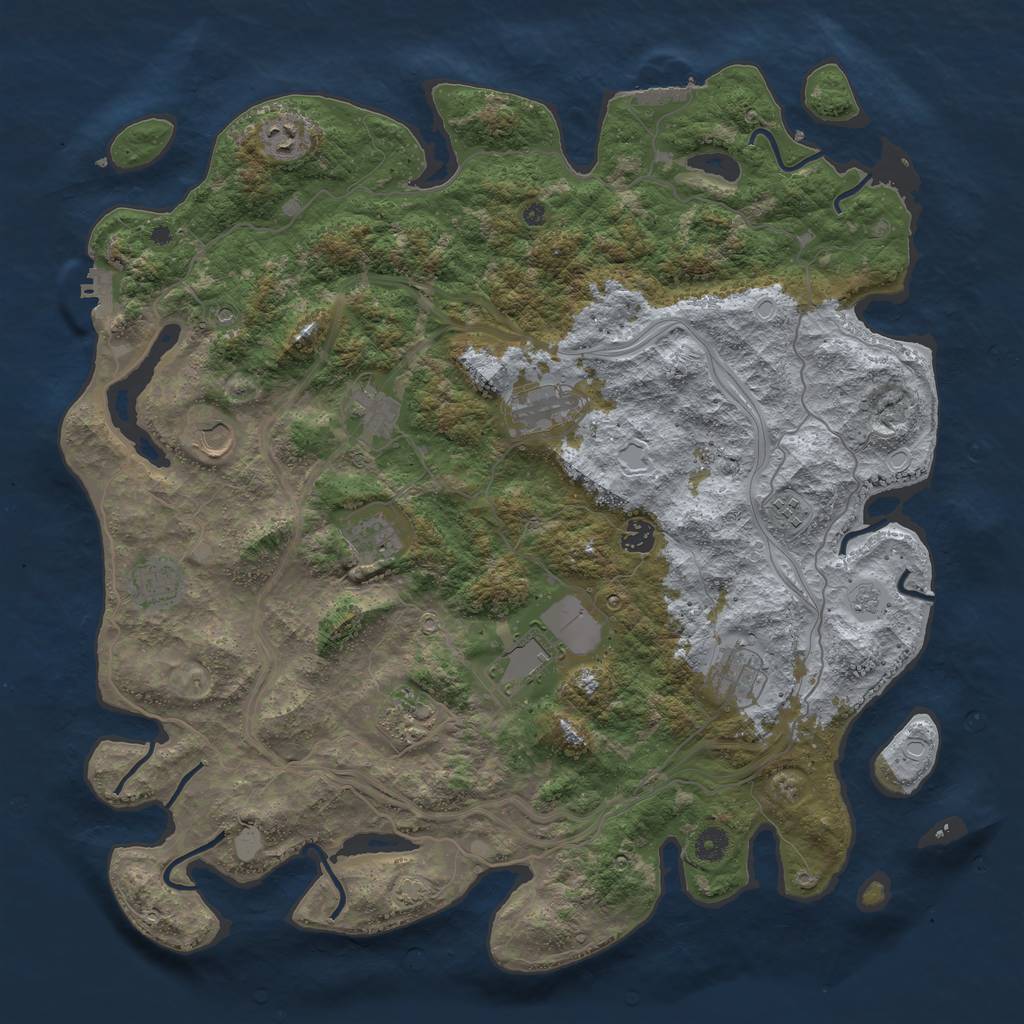 Rust Map: Procedural Map, Size: 4500, Seed: 19980529, 19 Monuments