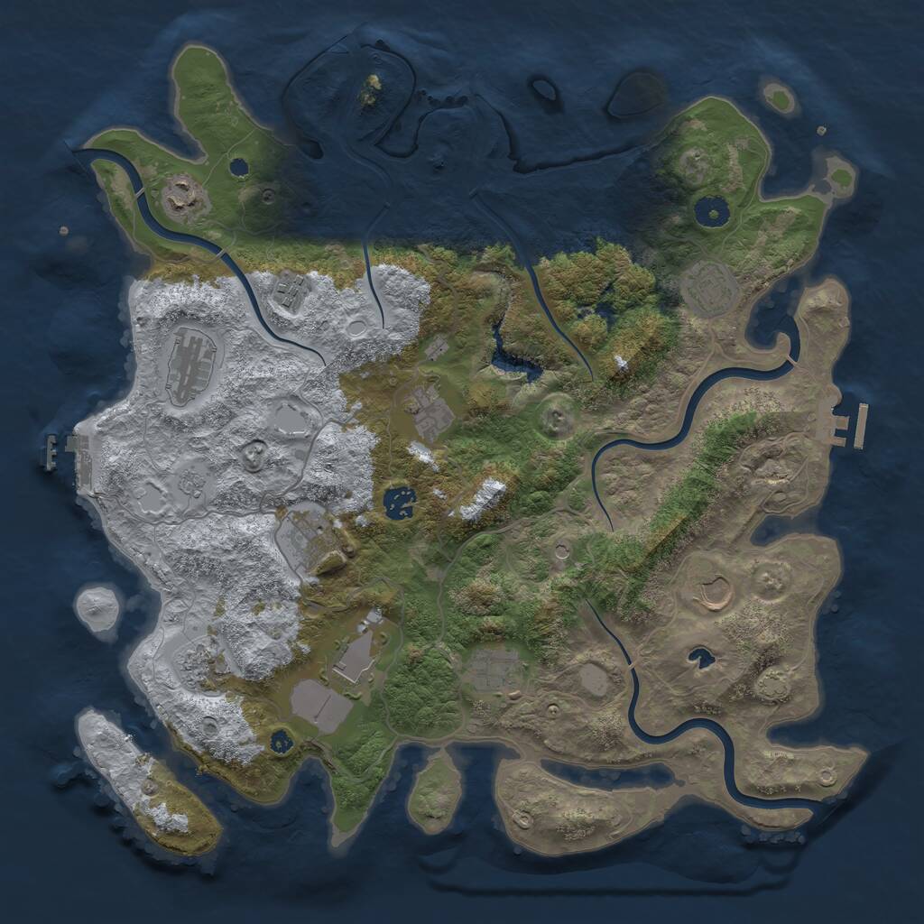 Rust Map: Procedural Map, Size: 4100, Seed: 13149092, 17 Monuments