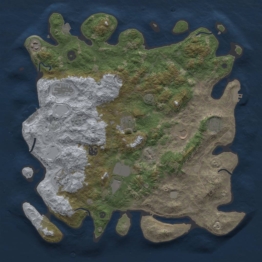 Rust Map: Procedural Map, Size: 4100, Seed: 13149092, 17 Monuments