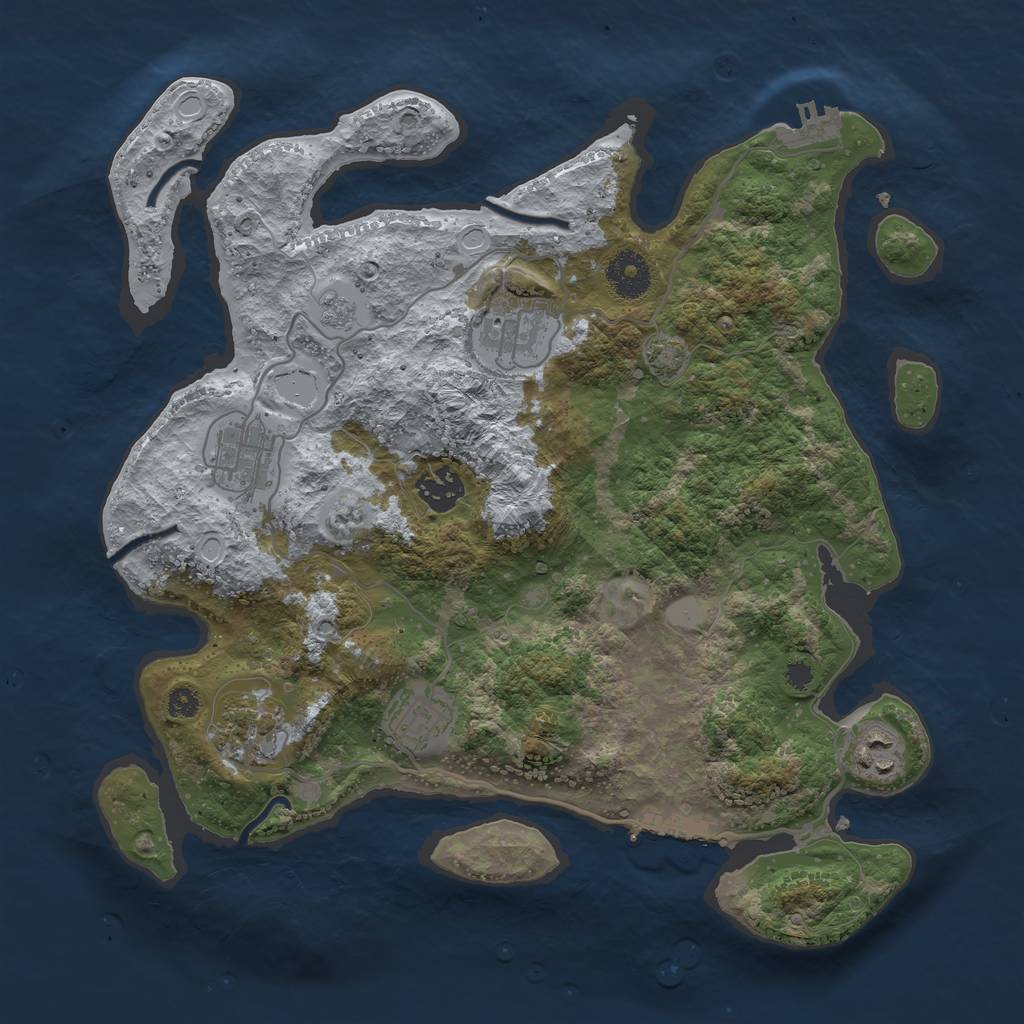 Rust Map: Procedural Map, Size: 3400, Seed: 765756756, 13 Monuments