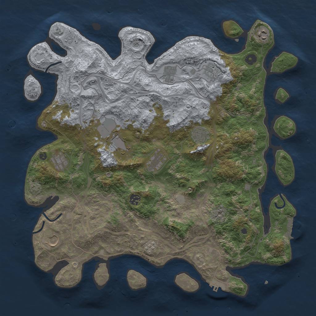 Rust Map: Procedural Map, Size: 4300, Seed: 76779496, 18 Monuments