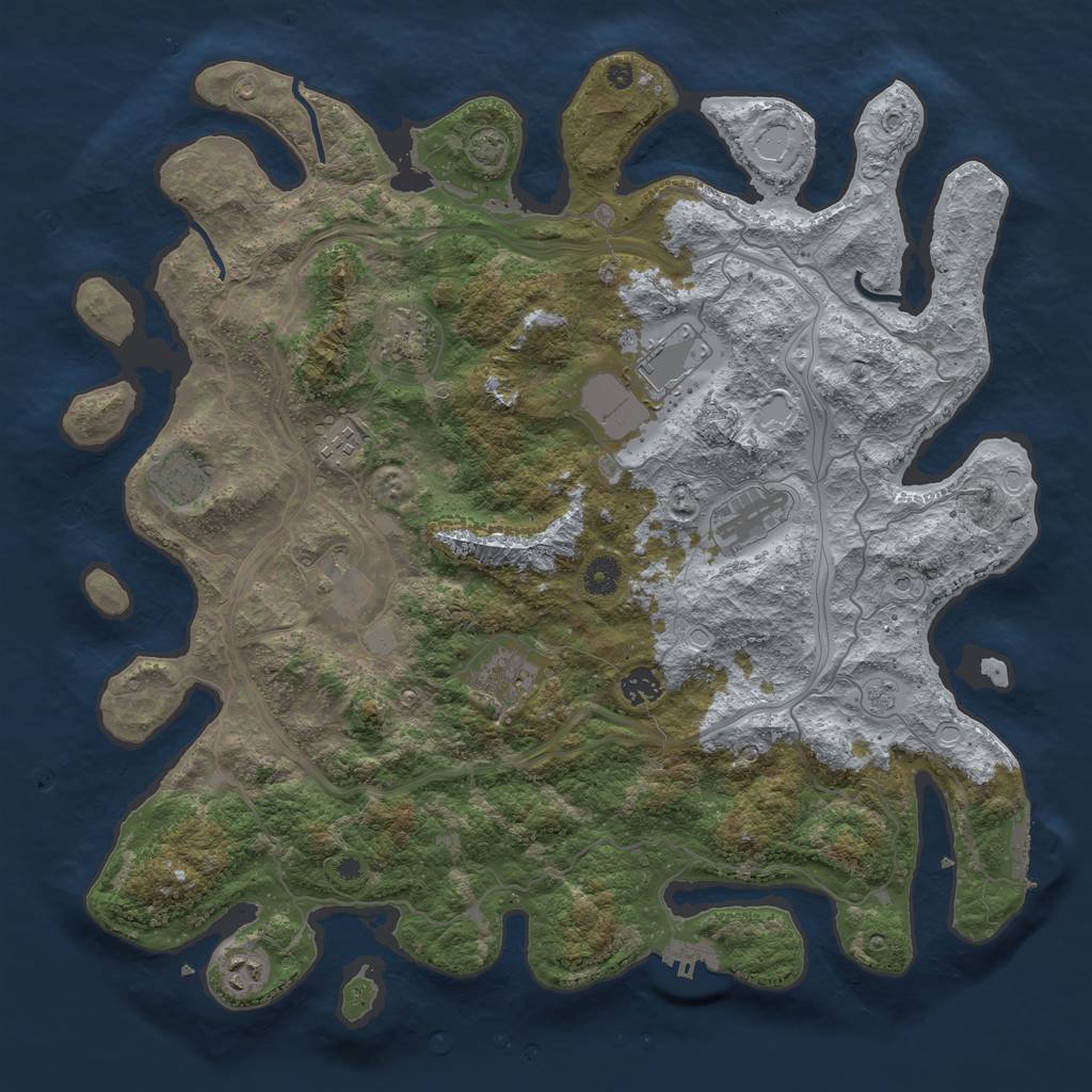 Rust Map: Procedural Map, Size: 4250, Seed: 1901748451, 17 Monuments
