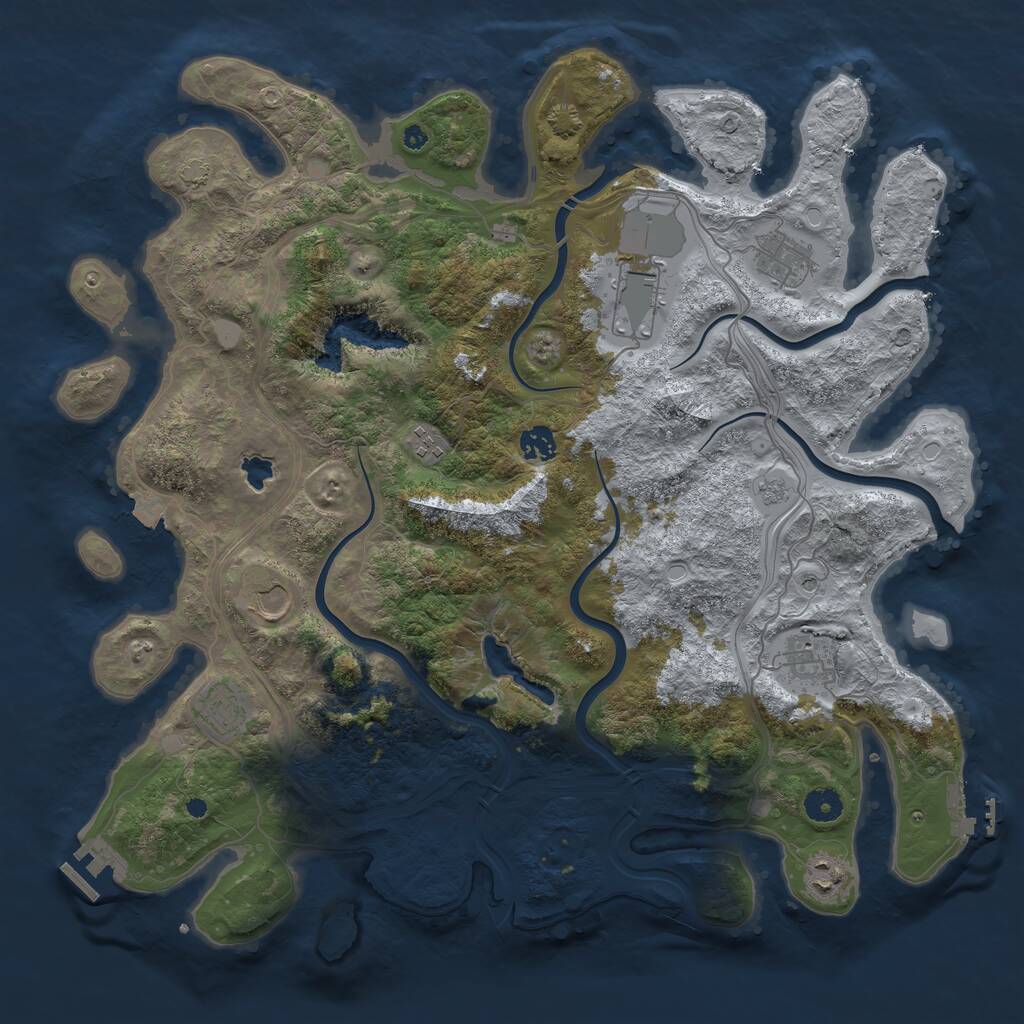 Rust Map: Procedural Map, Size: 4250, Seed: 1901748451, 14 Monuments