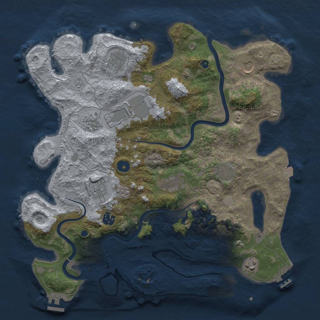 Rust Map: Procedural Map, Size: 3850, Seed: 2627776, 16 Monuments