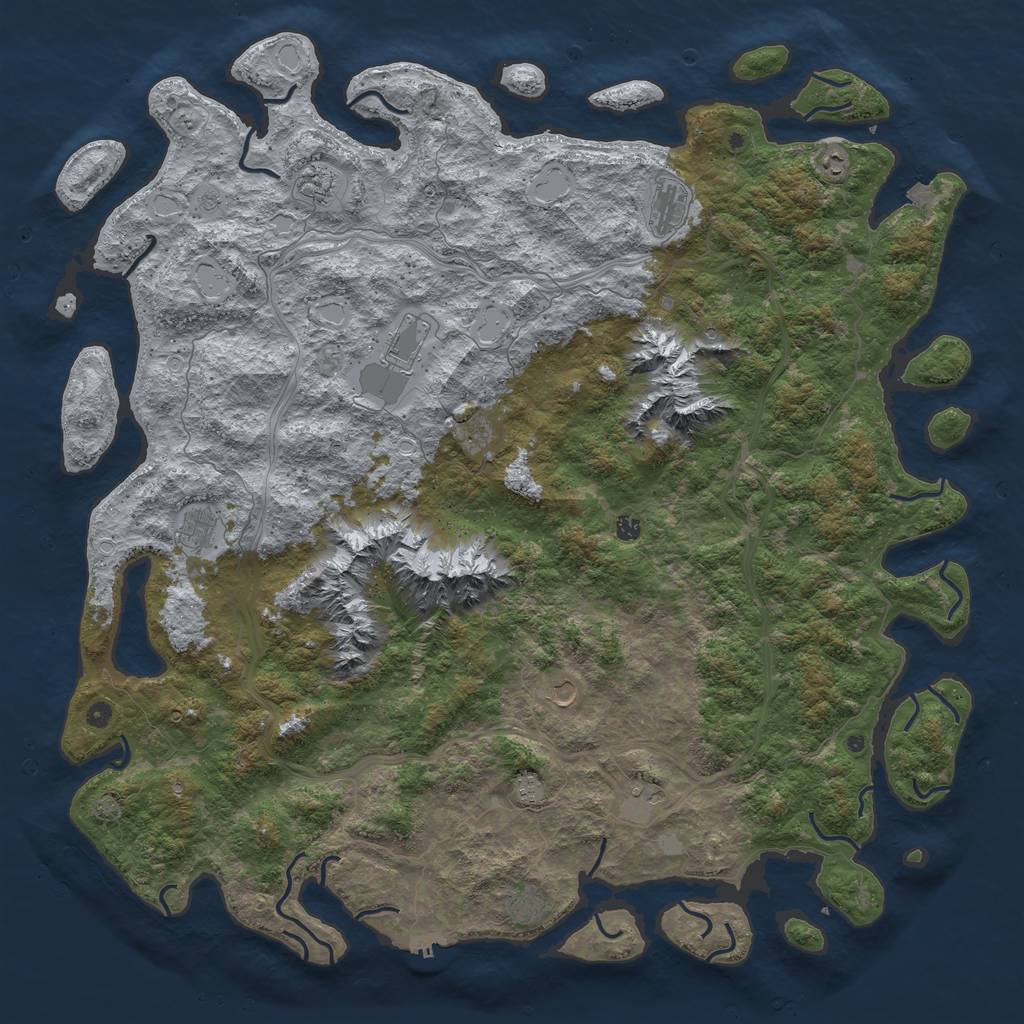 Rust Map: Procedural Map, Size: 6000, Seed: 787898, 18 Monuments