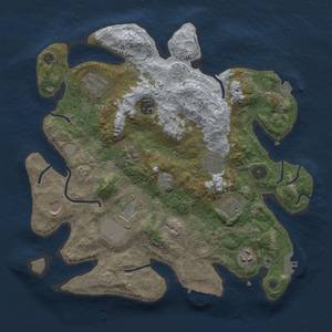 Thumbnail Rust Map: Procedural Map, Size: 3500, Seed: 37251015, 17 Monuments