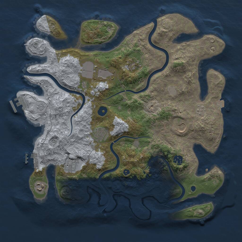 Rust Map: Procedural Map, Size: 3800, Seed: 15492, 14 Monuments