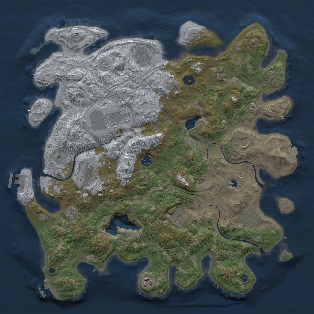 Rust Map: Procedural Map, Size: 4250, Seed: 30719, 16 Monuments
