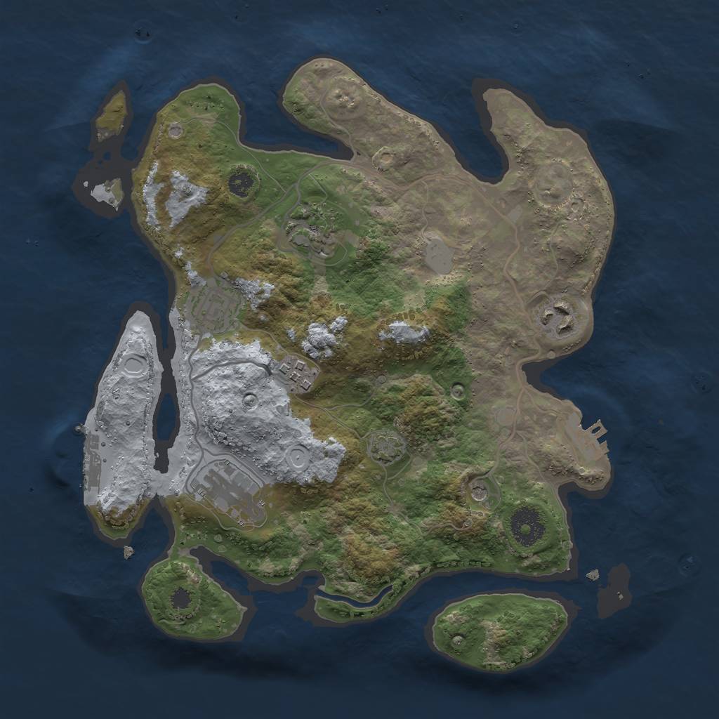 Rust Map: Procedural Map, Size: 3000, Seed: 14276, 12 Monuments