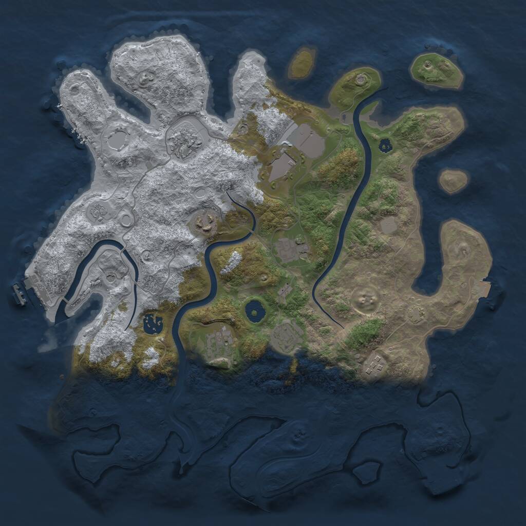 Rust Map: Procedural Map, Size: 3800, Seed: 116561, 14 Monuments