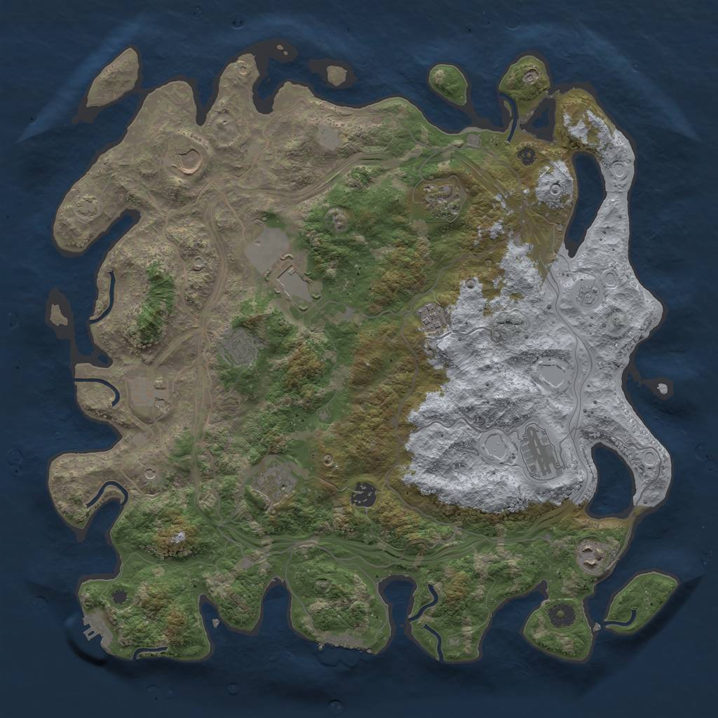 Rust Map: Procedural Map, Size: 4250, Seed: 131681813, 18 Monuments