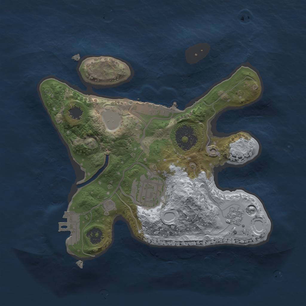 Rust Map: Procedural Map, Size: 2000, Seed: 3164, 7 Monuments