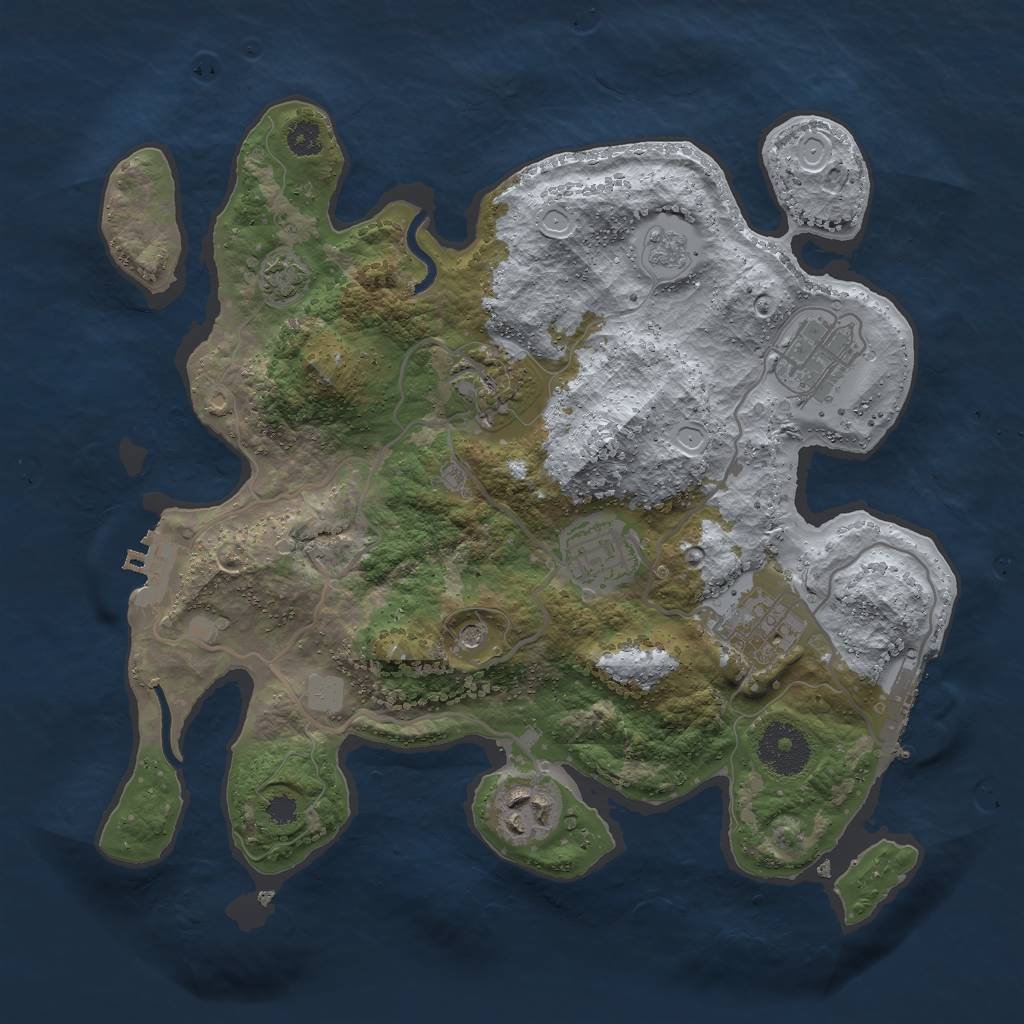 Rust Map: Procedural Map, Size: 3000, Seed: 30890, 13 Monuments