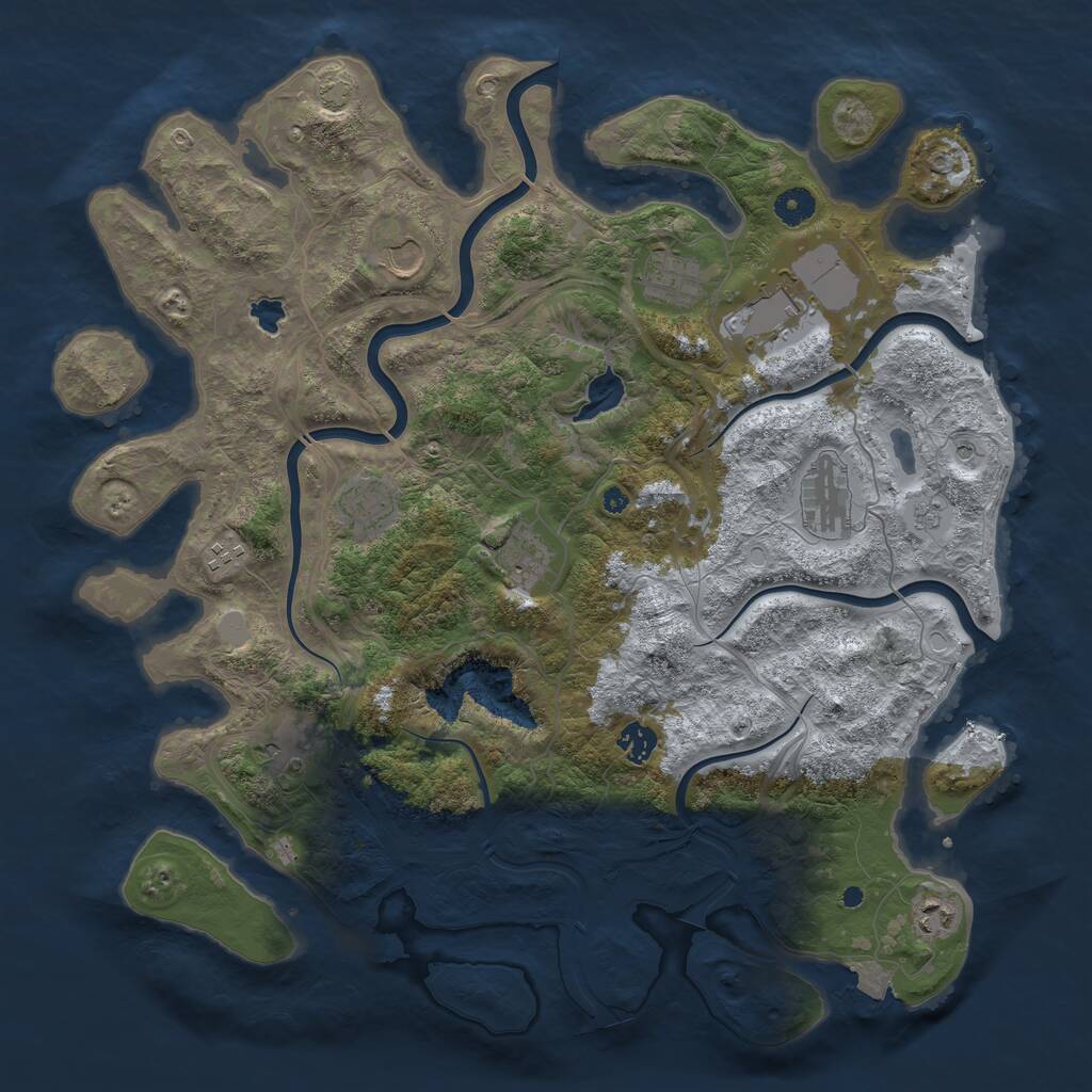 Rust Map: Procedural Map, Size: 4250, Seed: 61144864, 14 Monuments