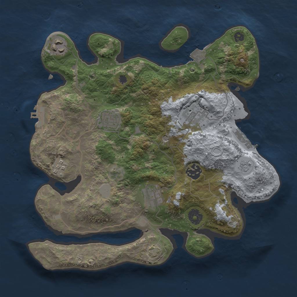 Rust Map: Procedural Map, Size: 3000, Seed: 79361577, 14 Monuments