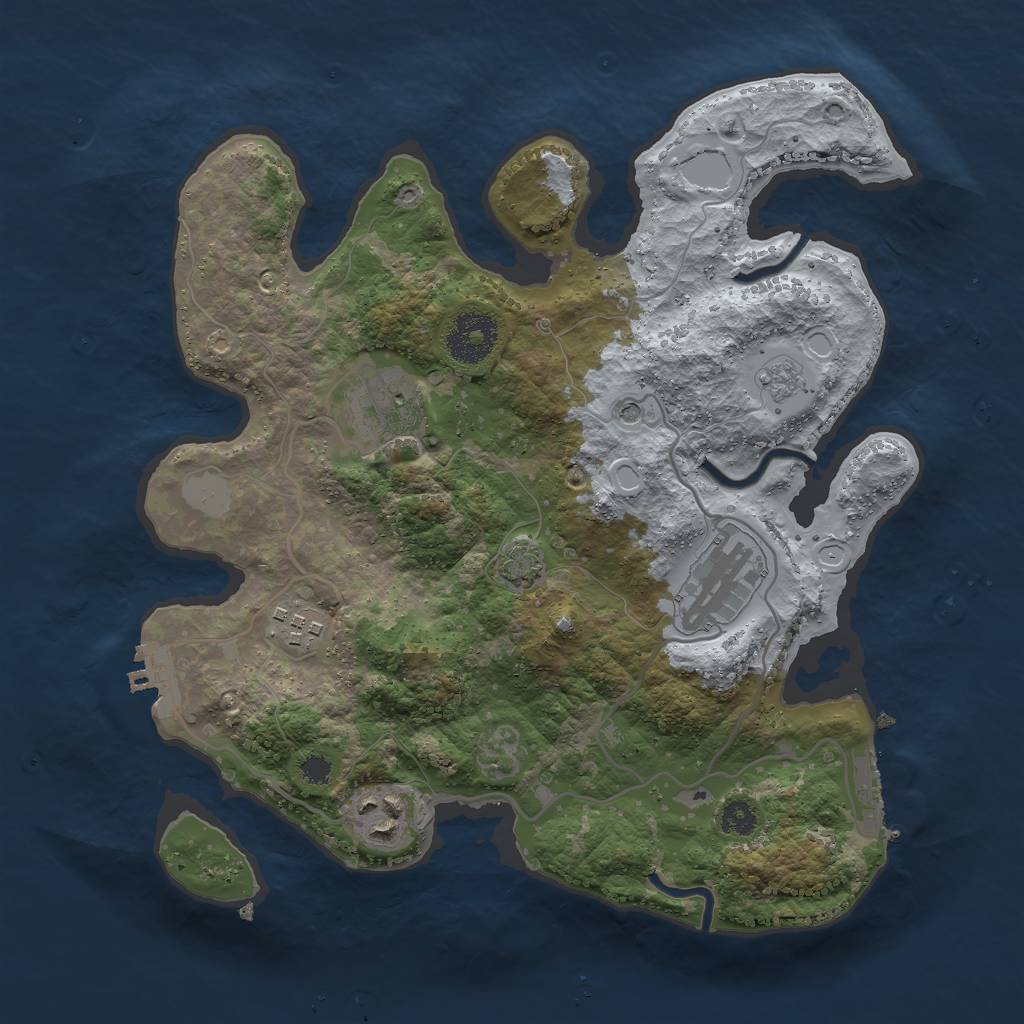 Rust Map: Procedural Map, Size: 3000, Seed: 4317, 12 Monuments