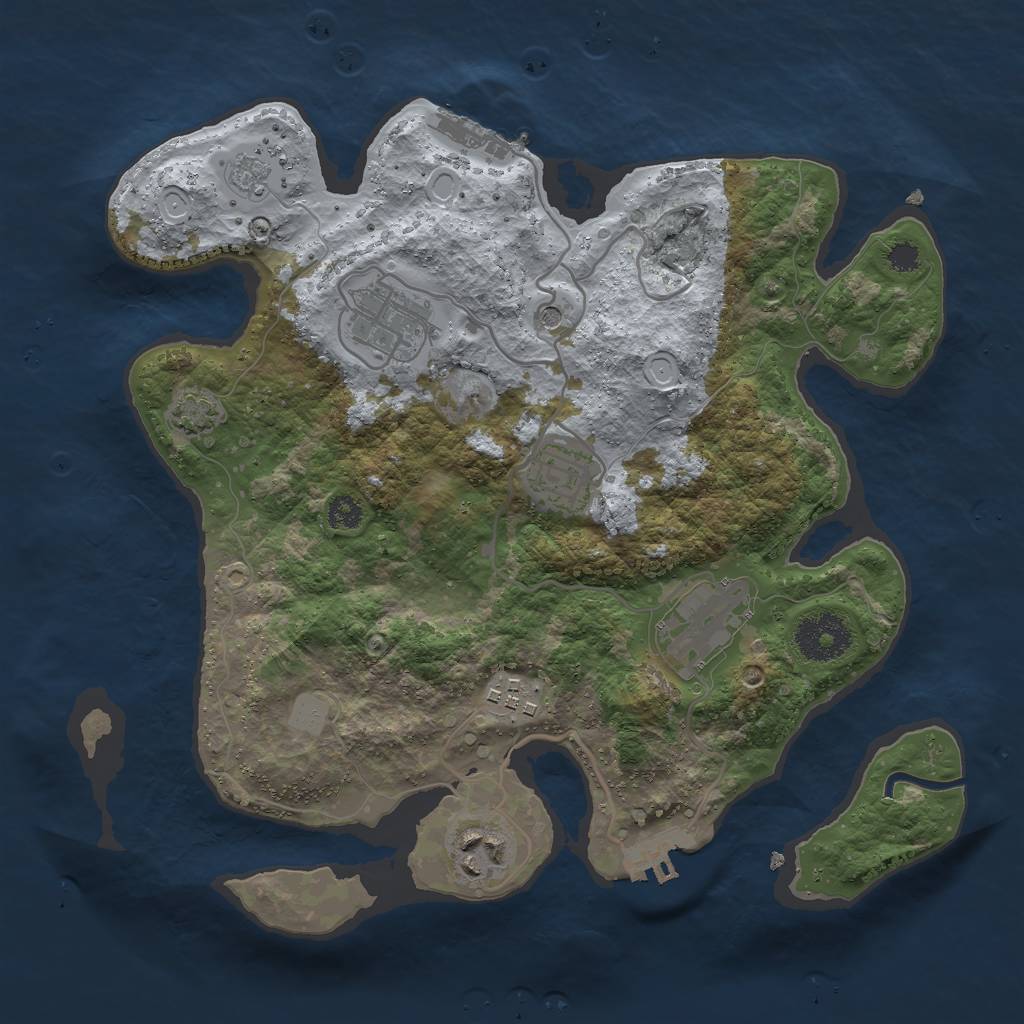 Rust Map: Procedural Map, Size: 3000, Seed: 41189, 13 Monuments