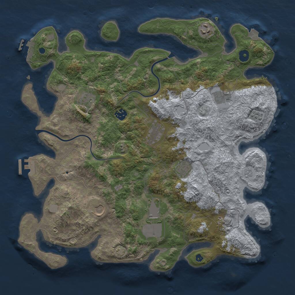 Rust Map: Procedural Map, Size: 3950, Seed: 10316548, 16 Monuments