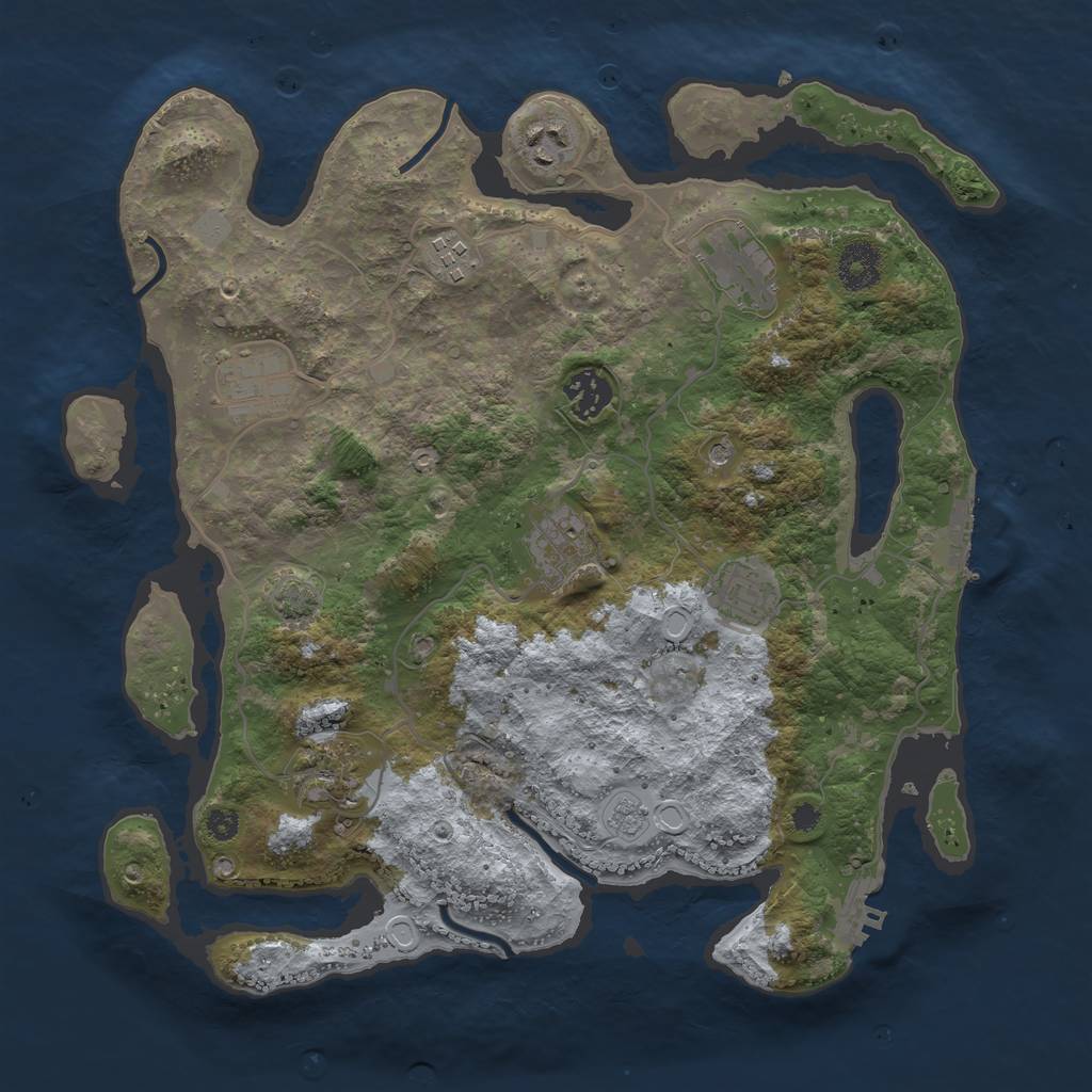 Rust Map: Procedural Map, Size: 3450, Seed: 1052905, 16 Monuments