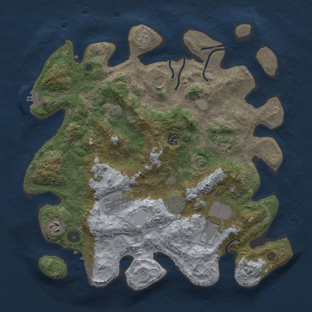 Rust Map: Procedural Map, Size: 3750, Seed: 71837799, 16 Monuments
