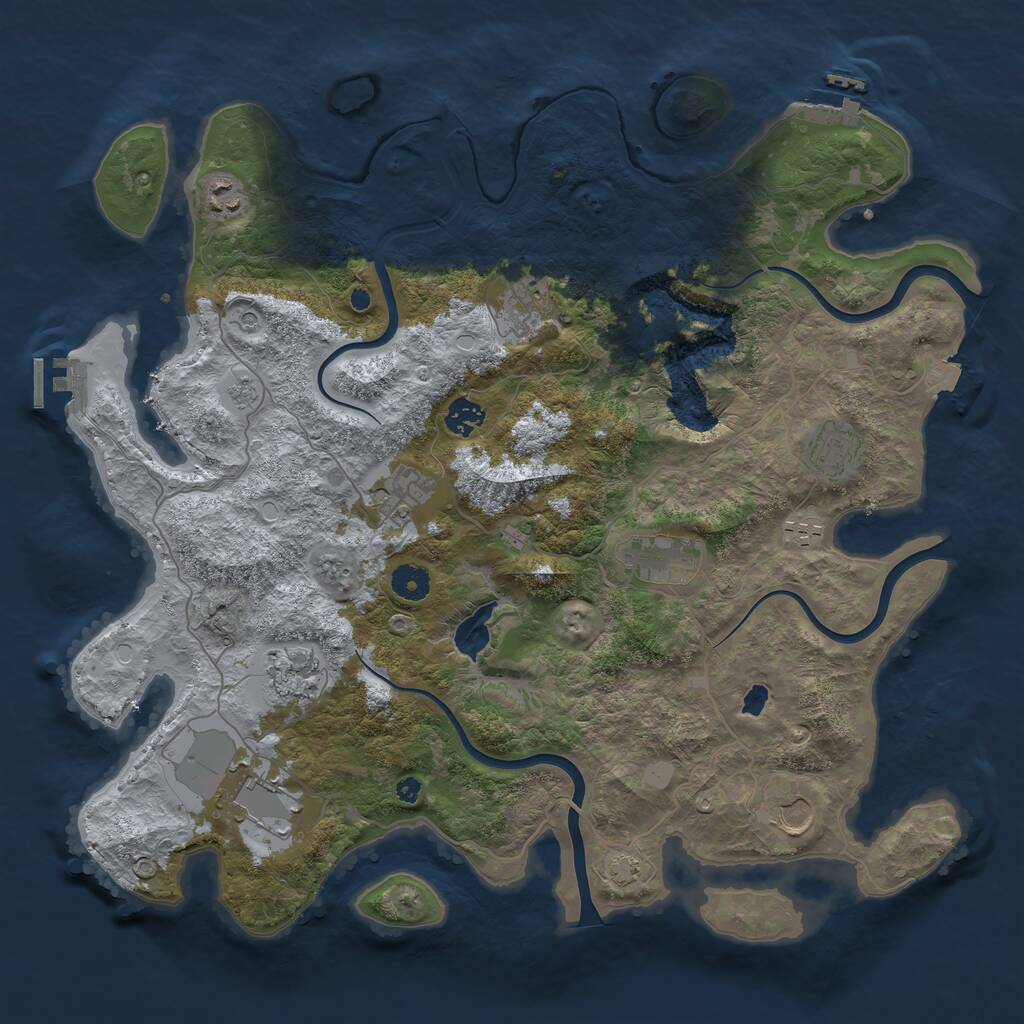 Rust Map: Procedural Map, Size: 4100, Seed: 81885659, 16 Monuments