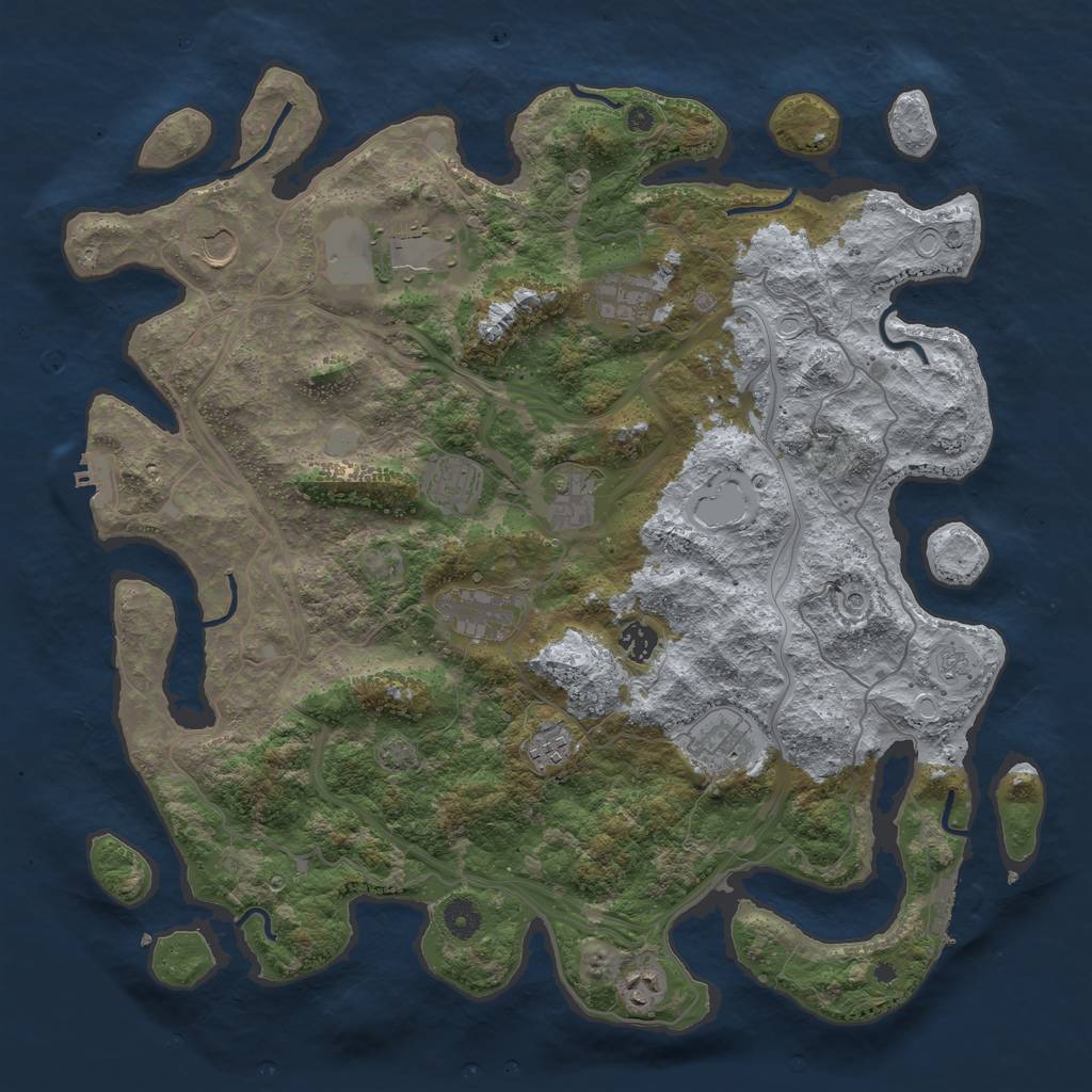 Rust Map: Procedural Map, Size: 4300, Seed: 196463, 18 Monuments