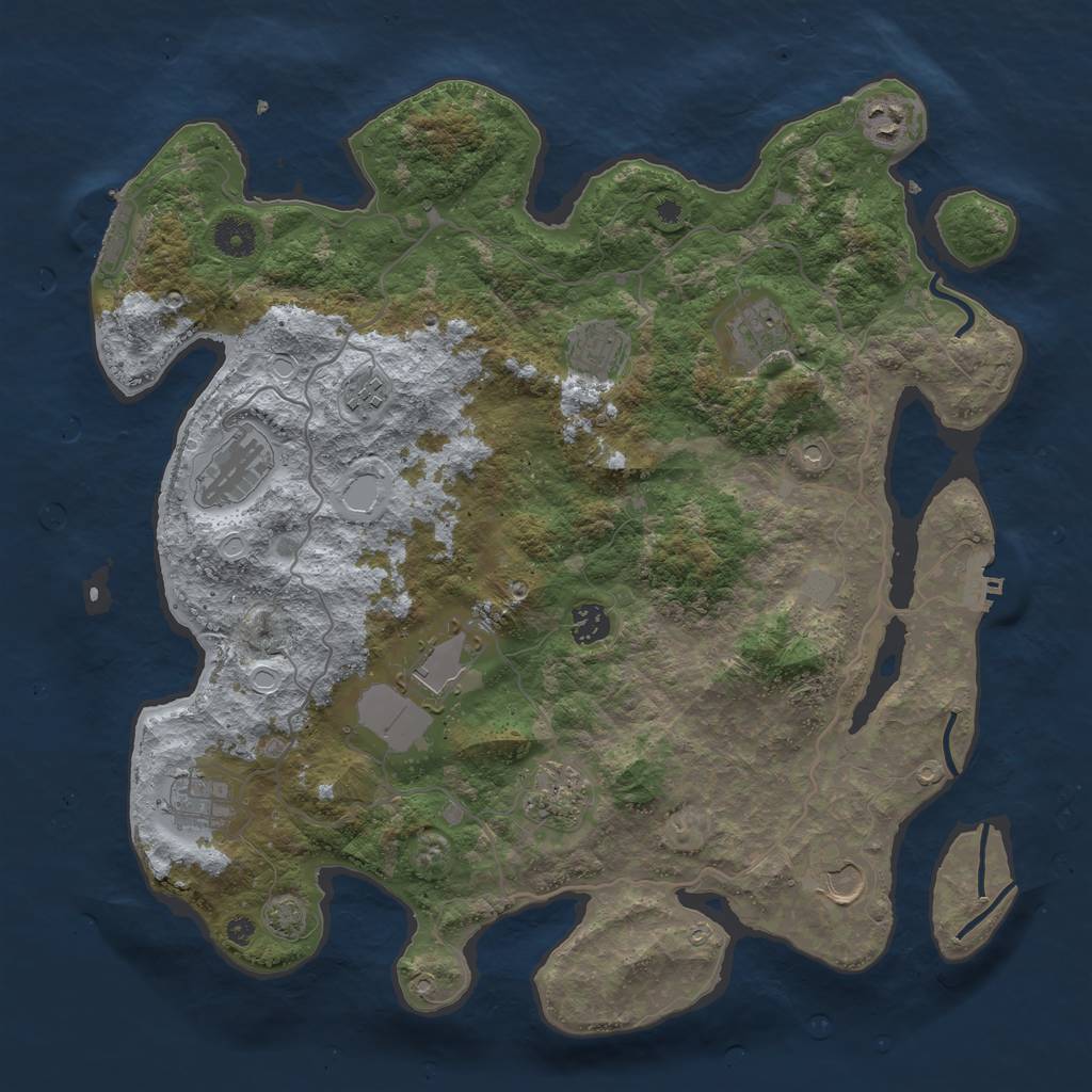 Rust Map: Procedural Map, Size: 4000, Seed: 266595538, 17 Monuments