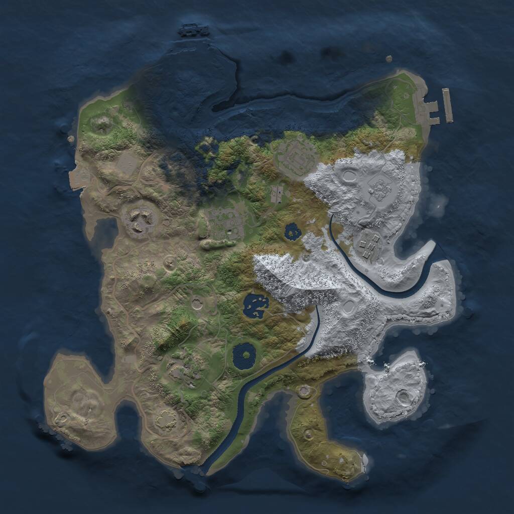 Rust Map: Procedural Map, Size: 3000, Seed: 30496, 12 Monuments