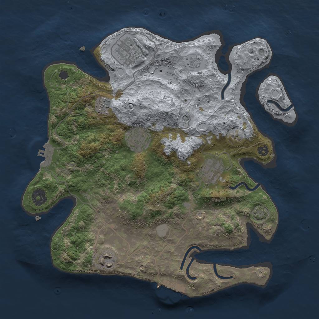 Rust Map: Procedural Map, Size: 3000, Seed: 28700, 13 Monuments