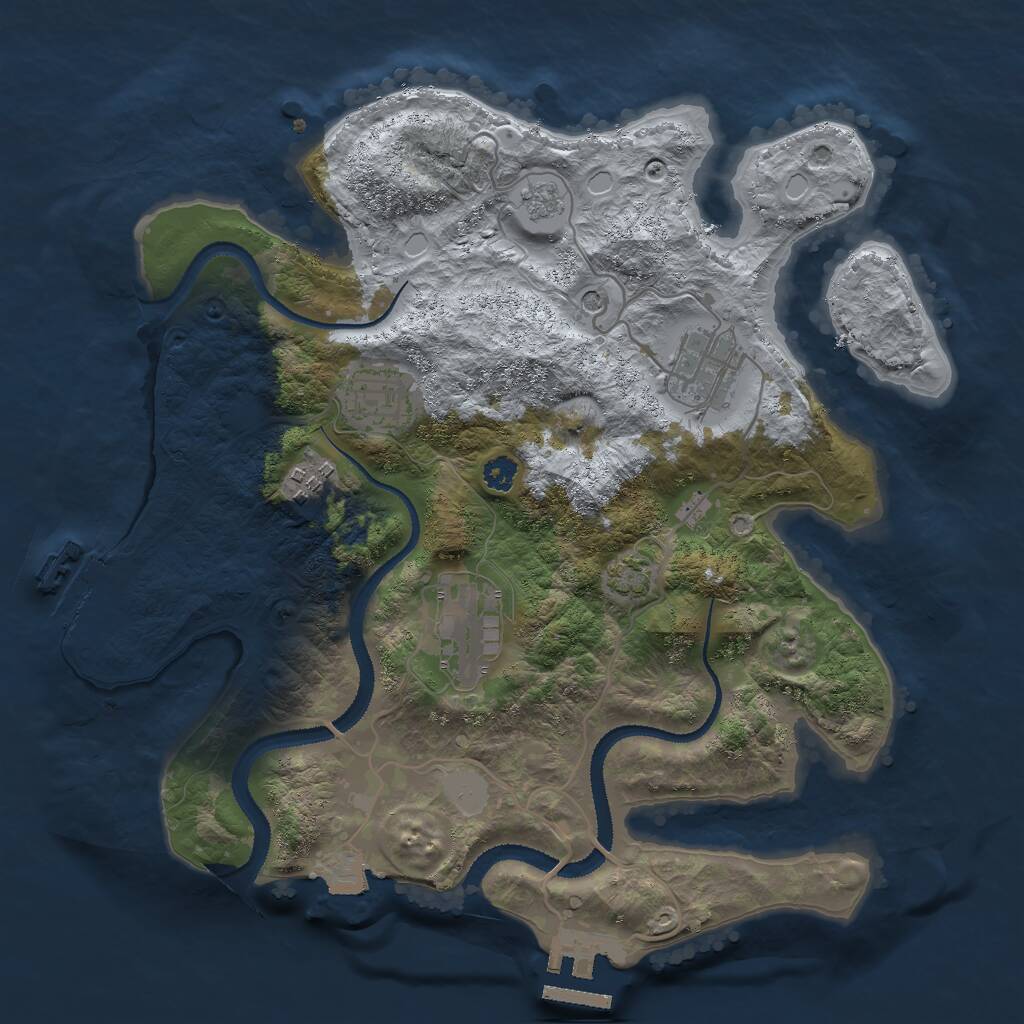 Rust Map: Procedural Map, Size: 3000, Seed: 28700, 10 Monuments