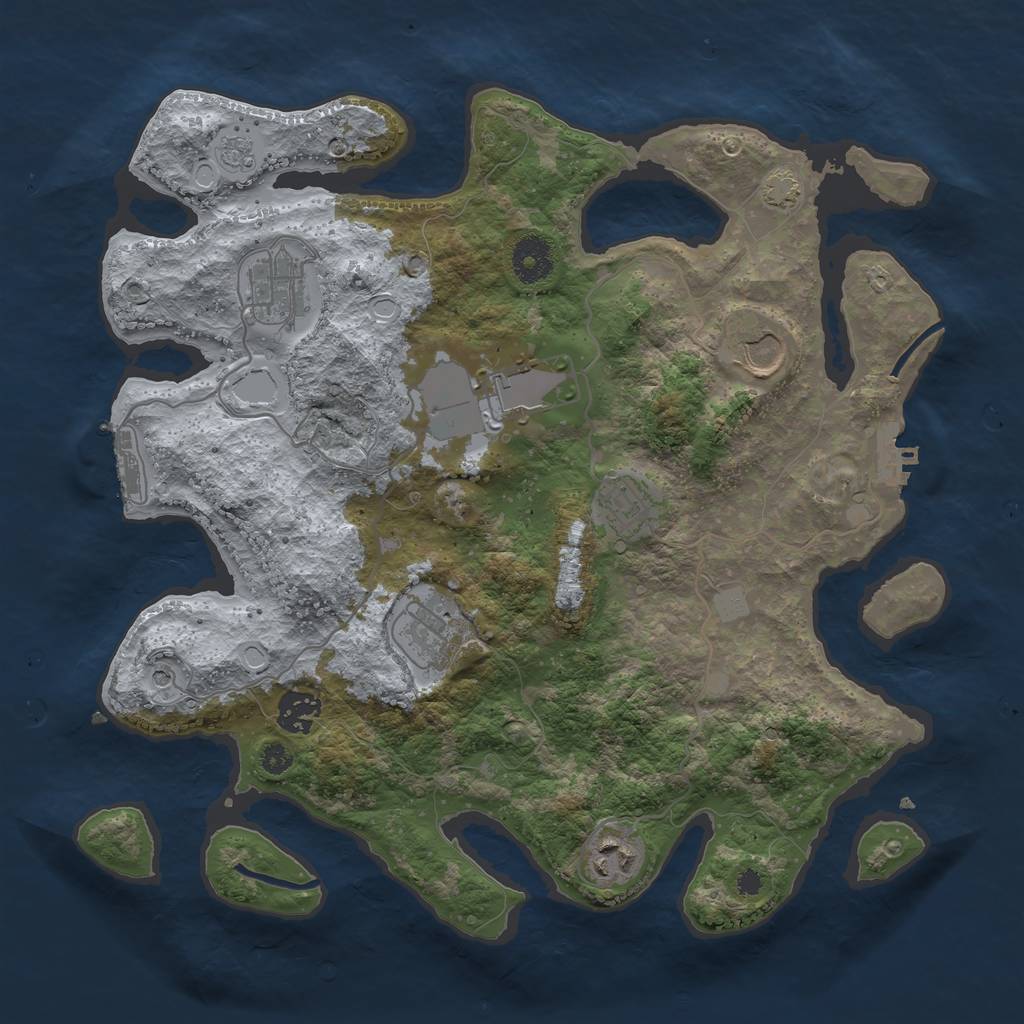 Rust Map: Procedural Map, Size: 3500, Seed: 3298, 15 Monuments
