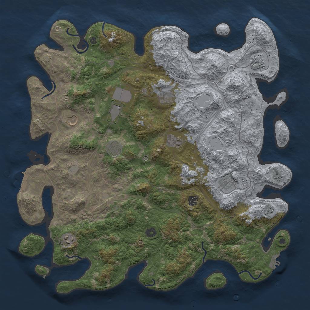 Rust Map: Procedural Map, Size: 4500, Seed: 13567, 18 Monuments