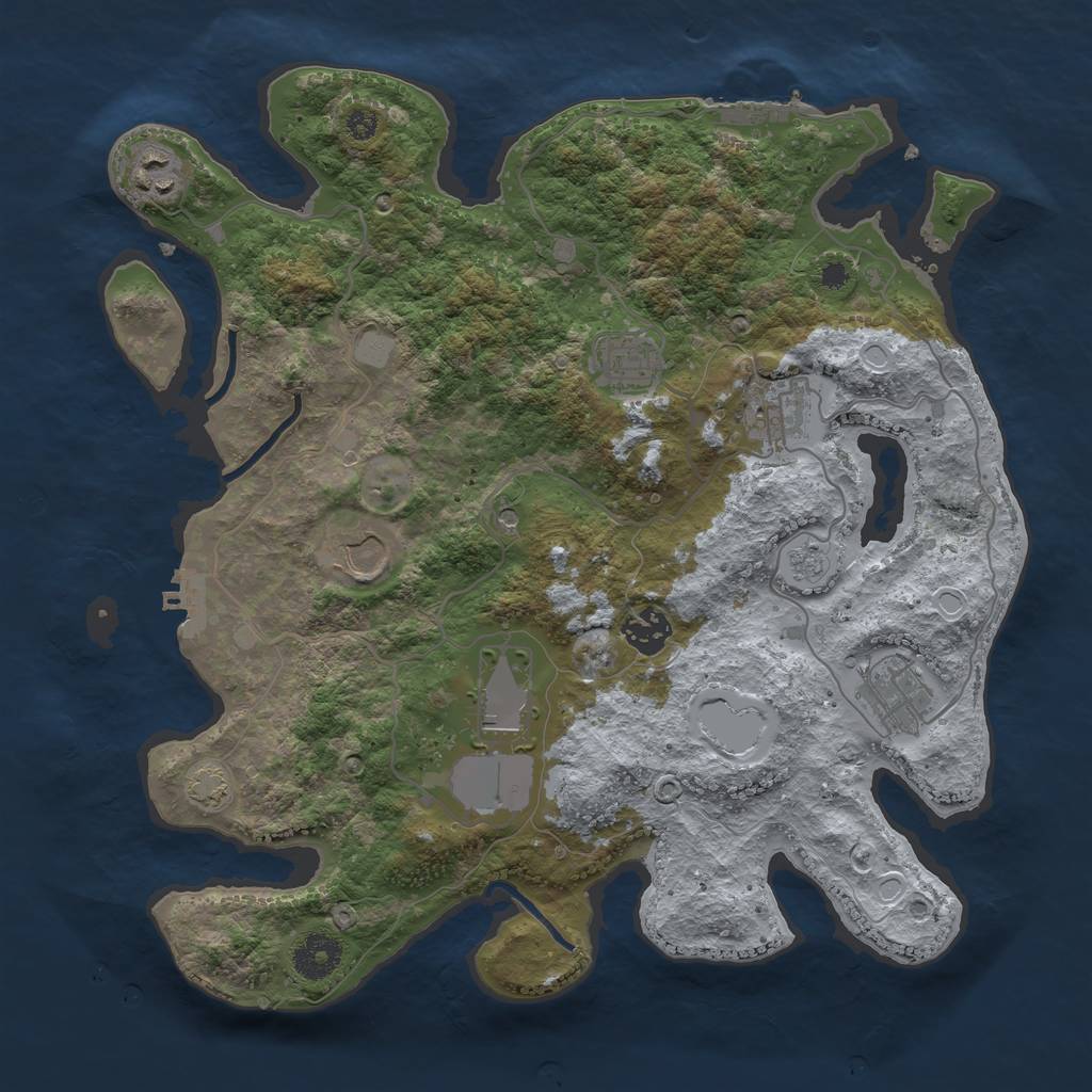 Rust Map: Procedural Map, Size: 3500, Seed: 1379651798, 15 Monuments