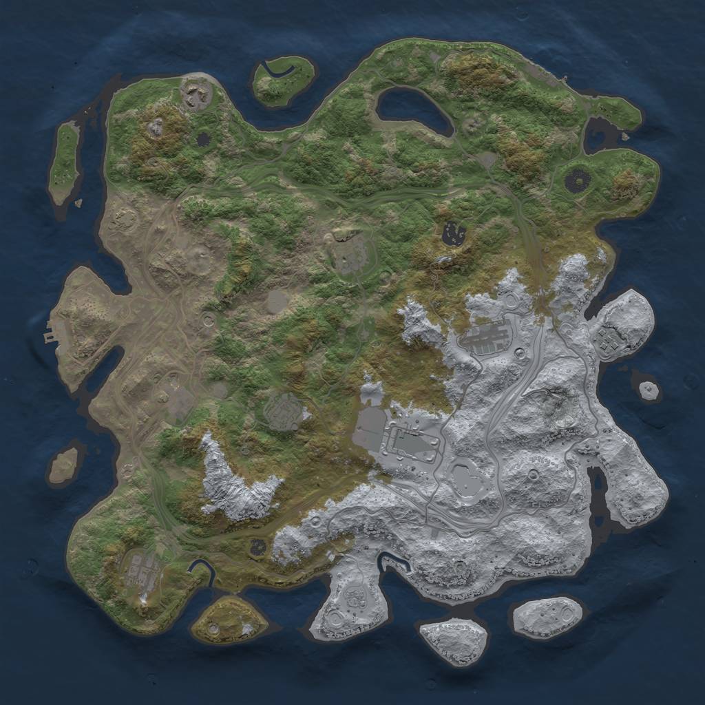 Rust Map: Procedural Map, Size: 4300, Seed: 7451103, 17 Monuments