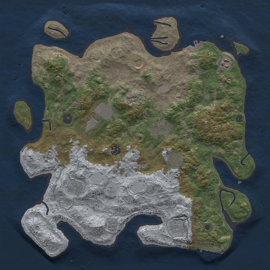 Rust Map: Procedural Map, Size: 4002, Seed: 2147483647, 17 Monuments